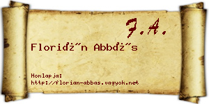 Florián Abbás névjegykártya